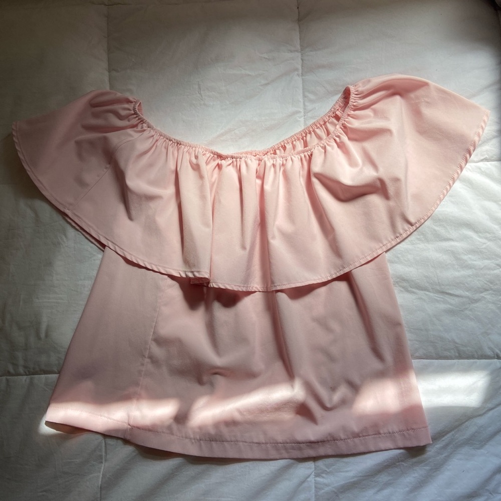 off the shoulder pink top